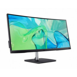 Acer CB343CUR tietokoneen litteä näyttö 86,4 cm (34") 3440 x 1440 pikseliä UltraWide Quad HD LED musta, Hopea