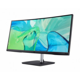 Acer CB343CUR tietokoneen litteä näyttö 86,4 cm (34") 3440 x 1440 pikseliä UltraWide Quad HD LED musta, Hopea