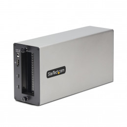 StarTech.com 2TBT3-PCIE-ENCLOSURE kannettavien tietokoneiden telakka ja porttitoistin Langallinen Thunderbolt 3 Hopea