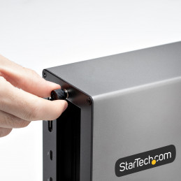 StarTech.com 2TBT3-PCIE-ENCLOSURE kannettavien tietokoneiden telakka ja porttitoistin Langallinen Thunderbolt 3 Hopea