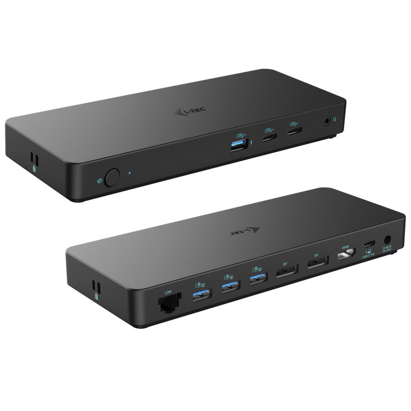 i-tec C31TRIPLEDOCKPDPRO2 kannettavien tietokoneiden telakka ja porttitoistin Langallinen USB 3.2 Gen 1 (3.1 Gen 1) Type-C musta