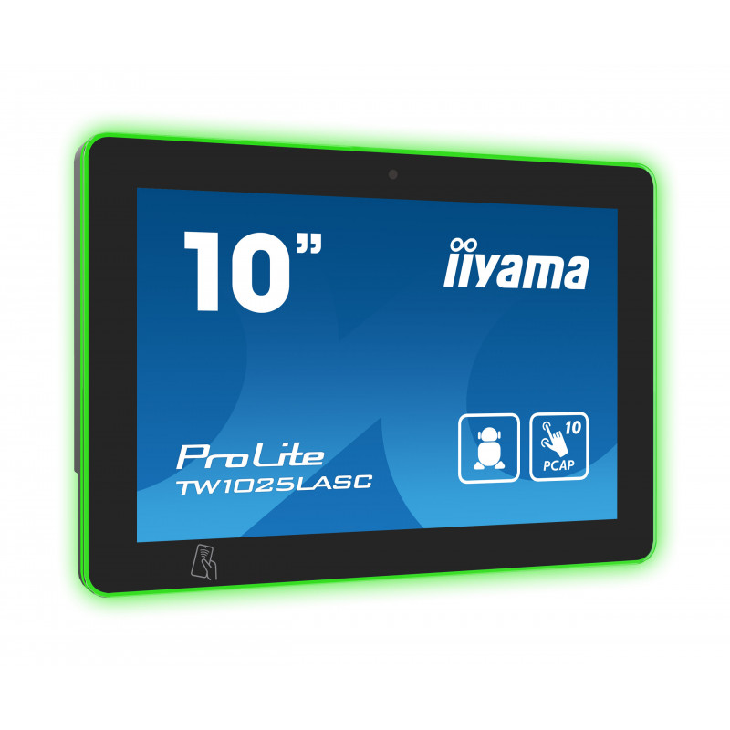 iiyama TW1025LASC-B1PNR infonäyttö Kioskimalli 25,6 cm (10.1") LED Wi-Fi 450 cd m² HD musta Kosketusnäyttö Sisäänrakennettu