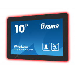 iiyama TW1025LASC-B1PNR infonäyttö Kioskimalli 25,6 cm (10.1") LED Wi-Fi 450 cd m² HD musta Kosketusnäyttö Sisäänrakennettu