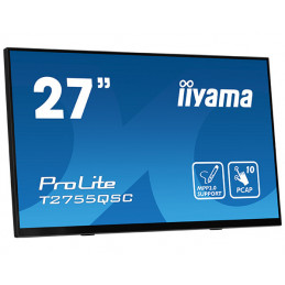 iiyama ProLite T2755QSC-B1 tietokoneen litteä näyttö 68,6 cm (27") 2560 x 1440 pikseliä Full HD LCD Kosketusnäyttö musta