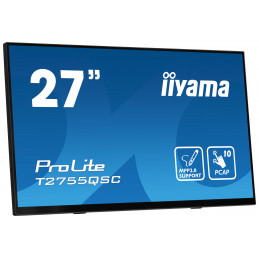 iiyama ProLite T2755QSC-B1 tietokoneen litteä näyttö 68,6 cm (27") 2560 x 1440 pikseliä Full HD LCD Kosketusnäyttö musta