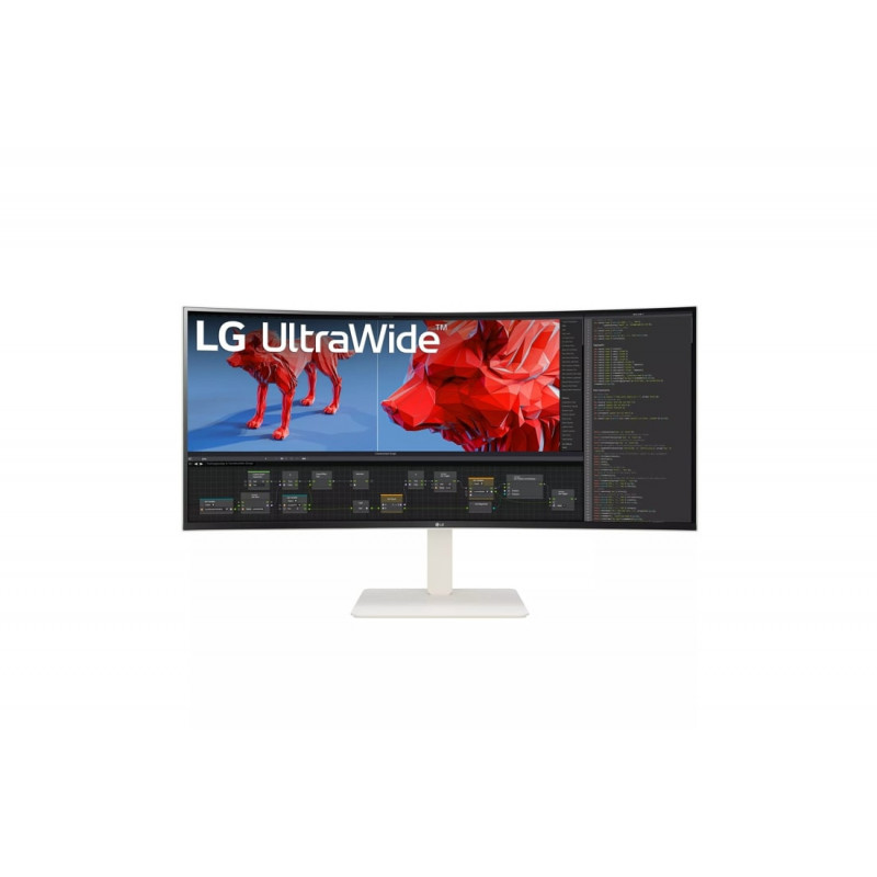 LG 38WR85QC-W tietokoneen litteä näyttö 96,5 cm (38") 3840 x 1600 pikseliä UltraWide Quad HD LCD Valkoinen