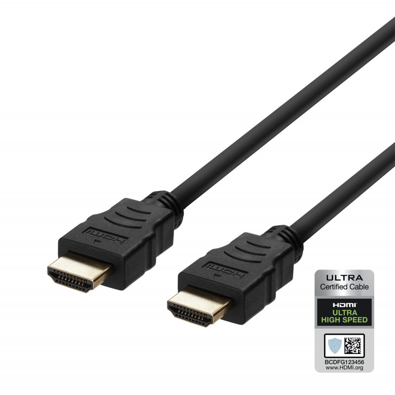 Deltaco HU-20-R HDMI-kaapeli 2 m HDMI-tyyppi A (vakio) musta