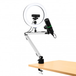 Streamplify Mount Arm Passiiviteline Kamera, Mikrofoni, Matkapuhelin älypuhelin, Ring lamp musta, Valkoinen