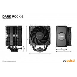 be quiet! DARK ROCK 5 Suoritin Ilmanjäähdytin 12 cm musta 1 kpl