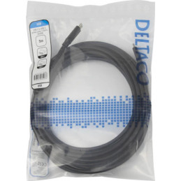 Deltaco 1902487 USB-kaapeli 5 m USB 3.2 Gen 1 (3.1 Gen 1) USB C musta