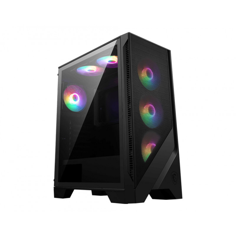 MSI MAG FORGE 120A AIRFLOW tietokonekotelo Midi Tower musta, Läpinäkyvä