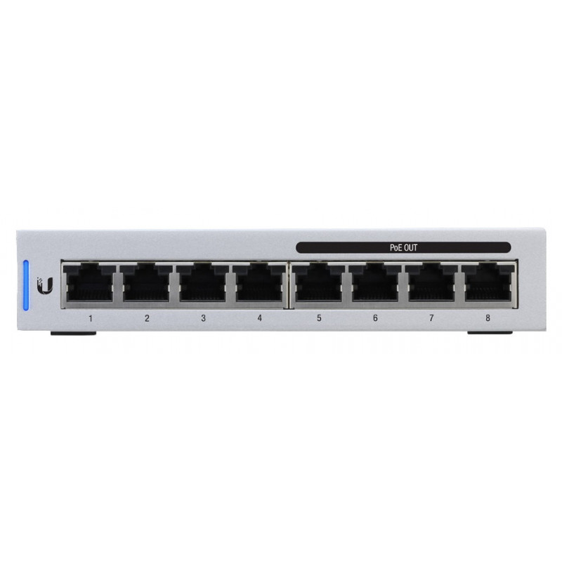 Ubiquiti UniFi US-8-60W Hallittu L2 Gigabit Ethernet (10 100 1000) Power over Ethernet -tuki Harmaa