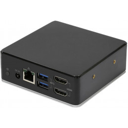 eSTUFF GLB232002 kannettavien tietokoneiden telakka ja porttitoistin Langallinen USB 3.2 Gen 1 (3.1 Gen 1) Type-C musta