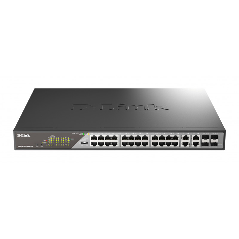 D-Link DSS-200G-28MP verkkokytkin Hallittu L2 Gigabit Ethernet (10 100 1000) Power over Ethernet -tuki 1U Harmaa