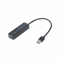 Deltaco UH-734 keskitin USB 3.2 Gen 1 (3.1 Gen 1) Type-A 5000 Mbit s musta