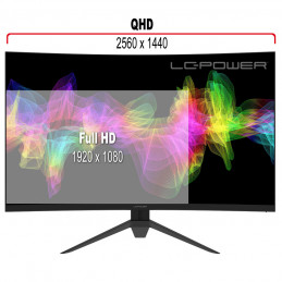 LC-Power LC-M27-QHD-165-C tietokoneen litteä näyttö 68,6 cm (27") 2560 x 1440 pikseliä Quad HD LED musta