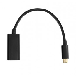 Deltaco HDMI-AR11 kaapelin sukupuolenvaihtaja HDMI Type-A USB Type-C musta