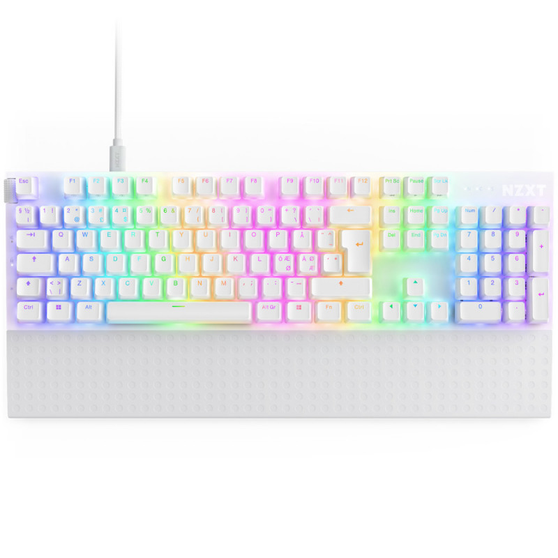 NZXT Function 2 näppäimistö Universaali USB QWERTY Tanska Valkoinen