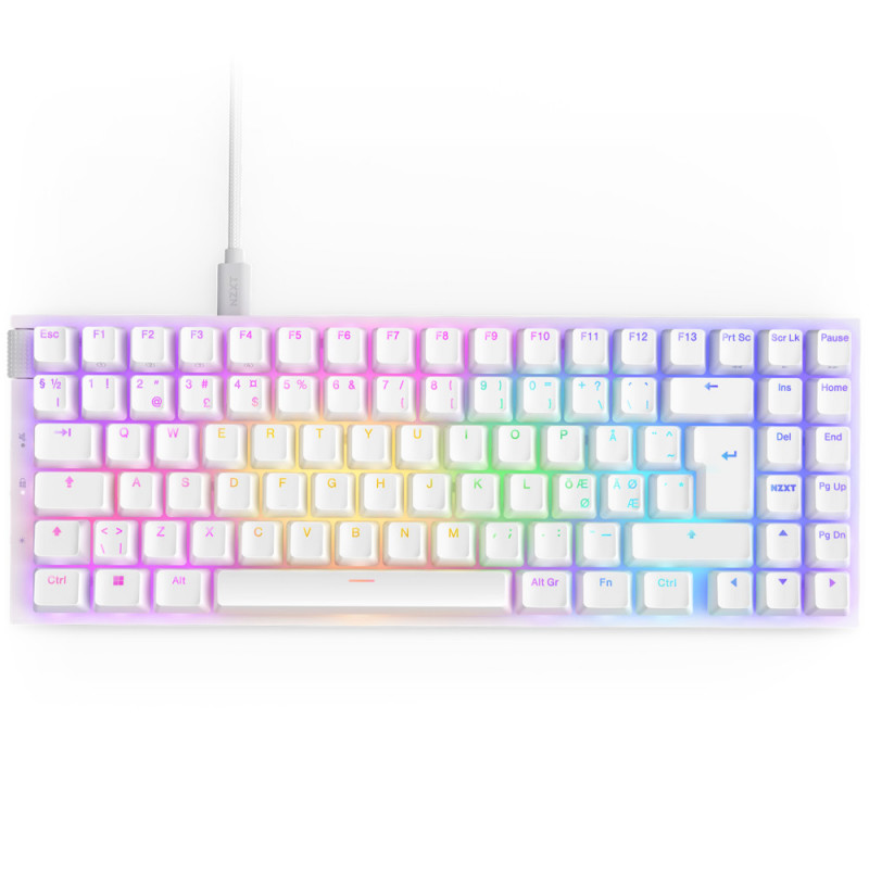 NZXT Function 2 MiniTKL näppäimistö Universaali USB QWERTY Hollanti Valkoinen