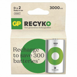 GP Batteries Recyko 3000 D ladattava akku Nikkelimetallihybridi (NiMH) 3000 mAh 1,2 V