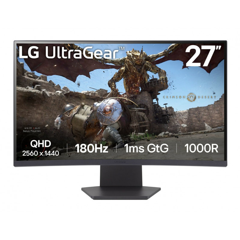 LG 27GS60QC-B tietokoneen litteä näyttö 68,6 cm (27") 2560 x 1440 pikseliä Full HD LCD musta