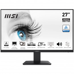 MSI Pro MP273QV tietokoneen litteä näyttö 68,6 cm (27") 2560 x 1440 pikseliä Wide Quad HD LED musta