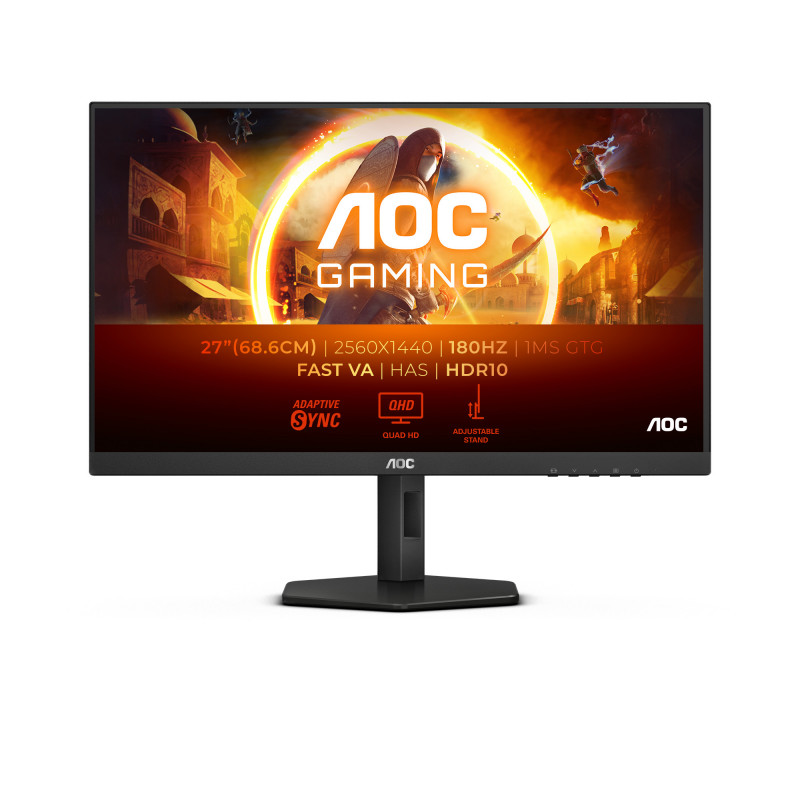 AOC G4 Q27G4XN tietokoneen litteä näyttö 68,6 cm (27") 2560 x 1440 pikseliä Quad HD LCD musta, Harmaa