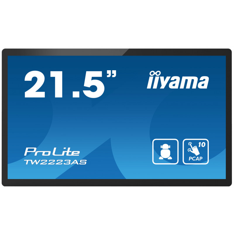 iiyama TW2223AS-B2 infonäyttö Interaktiivinen litteä paneeli 54,6 cm (21.5") Wi-Fi 400 cd m² Full HD musta Kosketusnäyttö