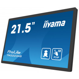 iiyama TW2223AS-B2 infonäyttö Interaktiivinen litteä paneeli 54,6 cm (21.5") Wi-Fi 400 cd m² Full HD musta Kosketusnäyttö