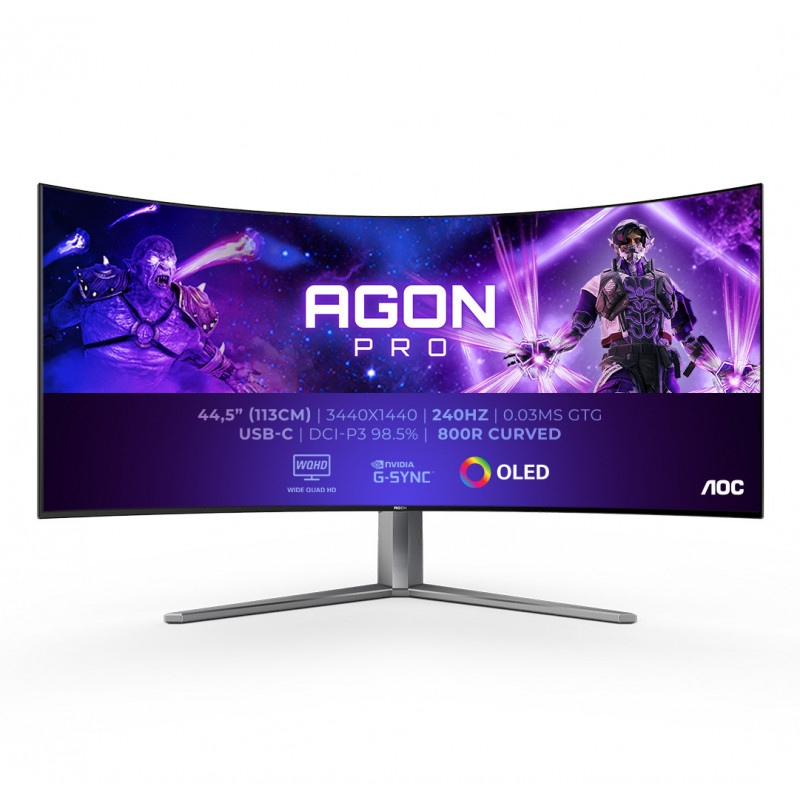 AOC AGON PRO AG456UCZD LED display 114,3 cm (45") 3440 x 1440 pikseliä Wide Quad HD OLED musta