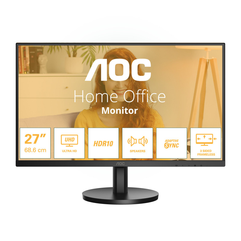 AOC B3 U27B3A tietokoneen litteä näyttö 68,6 cm (27") 3840 x 2160 pikseliä 4K Ultra HD LCD musta