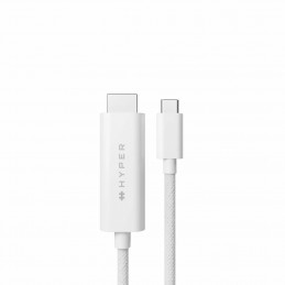 HYPER HD6007WHGL HDMI-kaapeli 2,5 m USB-C HDMI-tyyppi A (vakio) Valkoinen