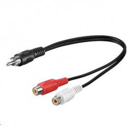 Microconnect AUDC02 audiokaapeli 0,2 m RCA 2 x RCA musta