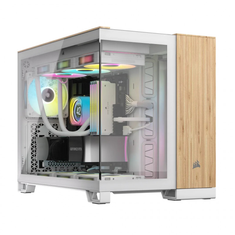 Corsair CC-9011288-WW tietokonekotelo Midi Tower Bamboo, Valkoinen