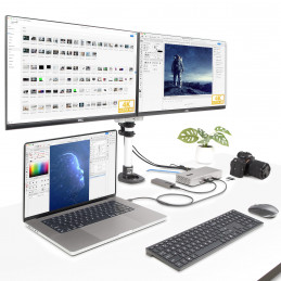 StarTech.com 132UE-TB4USB4DOCK kannettavien tietokoneiden telakka ja porttitoistin Langallinen Thunderbolt 4 Harmaa