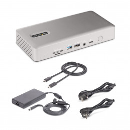 StarTech.com 132UE-TB4USB4DOCK kannettavien tietokoneiden telakka ja porttitoistin Langallinen Thunderbolt 4 Harmaa