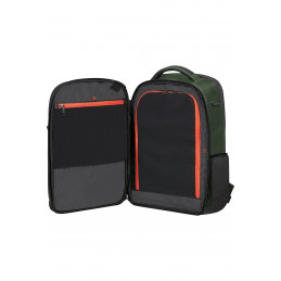 Samsonite Biz2go Backpack daytrip 15.6" reppu City backpack musta, Vihreä Kangas, Polyeteenitereftalaatti