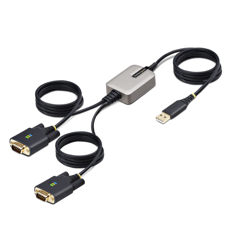 StarTech.com 2P6FFC-USB-SERIAL kaapelin sukupuolenvaihtaja USB-A 2 x DB-9 RS-232 musta, Harmaa