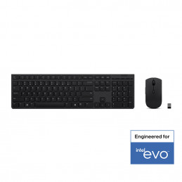 Lenovo 4X31K03962 näppäimistö Sisältää hiiren RF Wireless + Bluetooth Suomi, Ruotsi musta