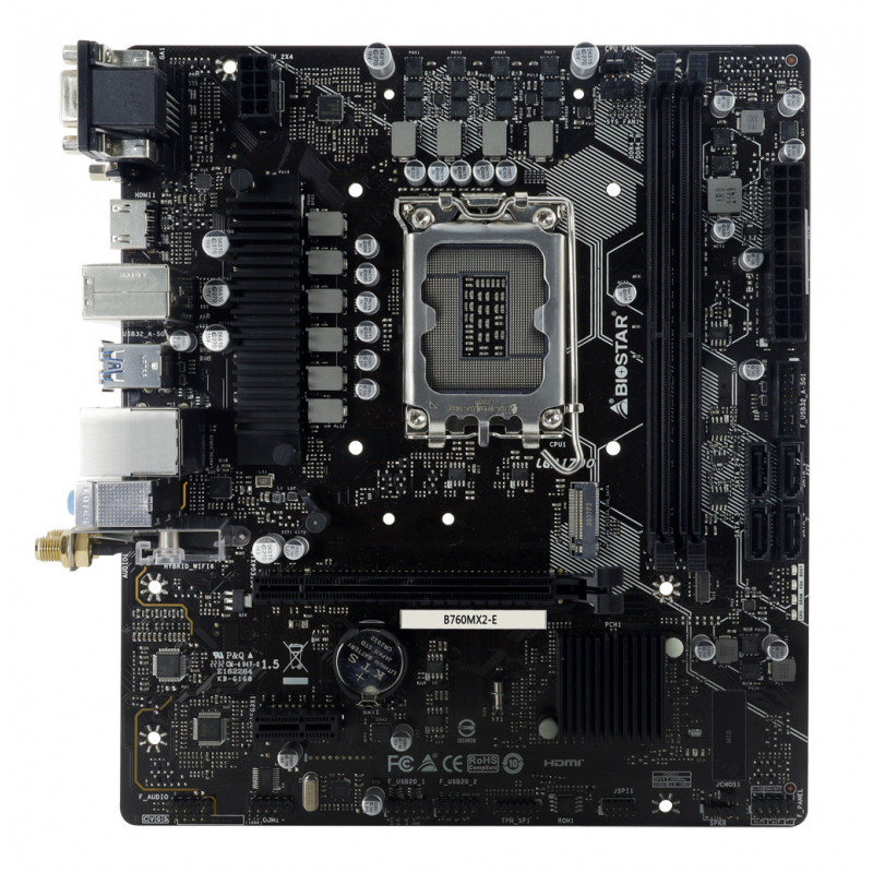 Biostar B760MX2-E emolevy Intel B760 LGA 1700 mikro ATX