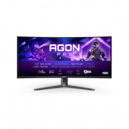 AOC AGON PRO AG346UCD tietokoneen litteä näyttö 86,4 cm (34") 3440 x 1440 pikseliä Wide Quad HD QDOLED musta, Harmaa