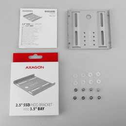 Axagon RHD-125B Halterahmen für 1x 2.5\" im 3.5\" Slot - grau Harmaa Metalli