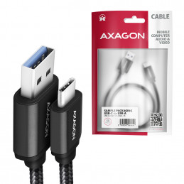 Axagon BUCM3-AM20AB USB-kaapeli USB 3.2 Gen 1 (3.1 Gen 1) 2 m USB C USB A musta