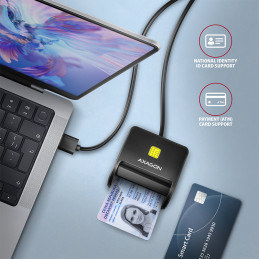 Axagon CRE-SM3N USB Smart card Flat älykortin lukijalaite Sisätila USB 2.0 musta