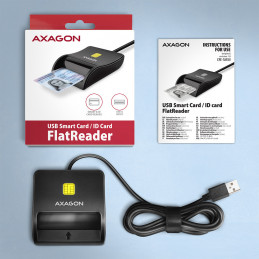 Axagon CRE-SM3N USB Smart card Flat älykortin lukijalaite Sisätila USB 2.0 musta