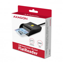 Axagon CRE-SM3N USB Smart card Flat älykortin lukijalaite Sisätila USB 2.0 musta