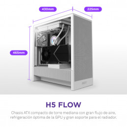 NZXT H5 Flow Midi Tower Valkoinen