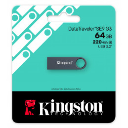 Kingston Technology DataTraveler SE9 G3 USB-muisti 64 GB USB A-tyyppi 3.2 Gen 1 (3.1 Gen 1) musta