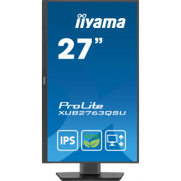 iiyama ProLite XUB2763QSU-B1 tietokoneen litteä näyttö 68,6 cm (27") 2560 x 1440 pikseliä Full HD LED musta