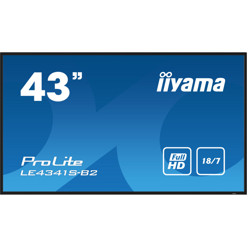 iiyama PROLITE LE4341S-B2 Digitaalinen litteä infotaulu 108 cm (42.5") LCD 350 cd m² Full HD musta 18 7